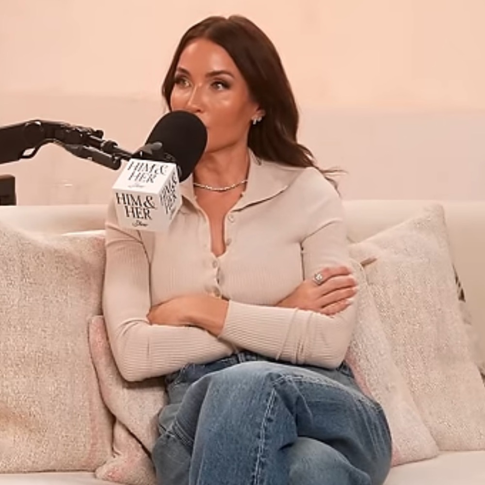 Cropped Button Down Turtleneck in Limestone - image 1